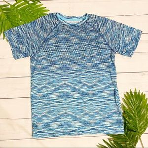 MTA Sport Blue Patterned Athletic T-Shirt
